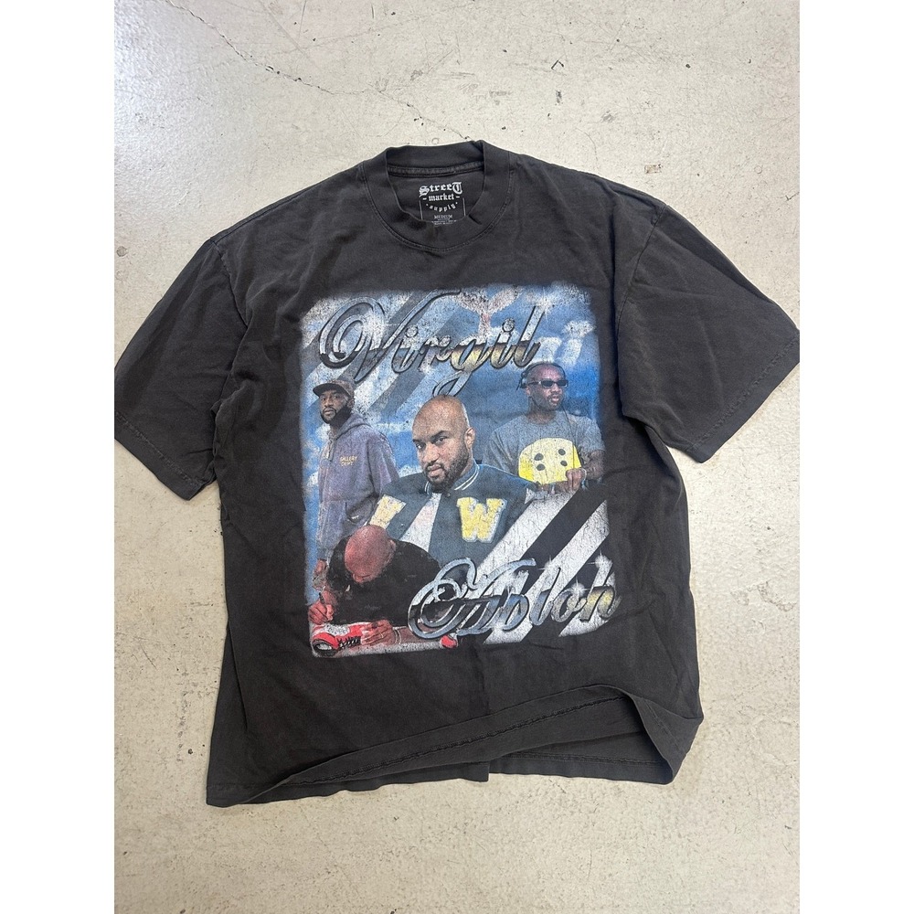Street Market Supply Virgil Abloh Forever Tribute T-Shirt Mens Medium Gray Tee